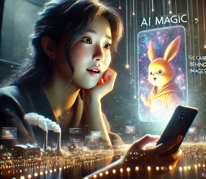 DALL·E 2025-04-13 17.30.03 - A cinematic, hyper-realistic image of the same Korean woman in her 30s from previous images, sitting in a modern dark-lit room, holding her phone and .jpg width: 100%; height : 150px