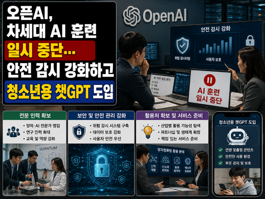 오픈AI, 차세대 AI 훈련 일시 중단…안전 감시 강화하고 …