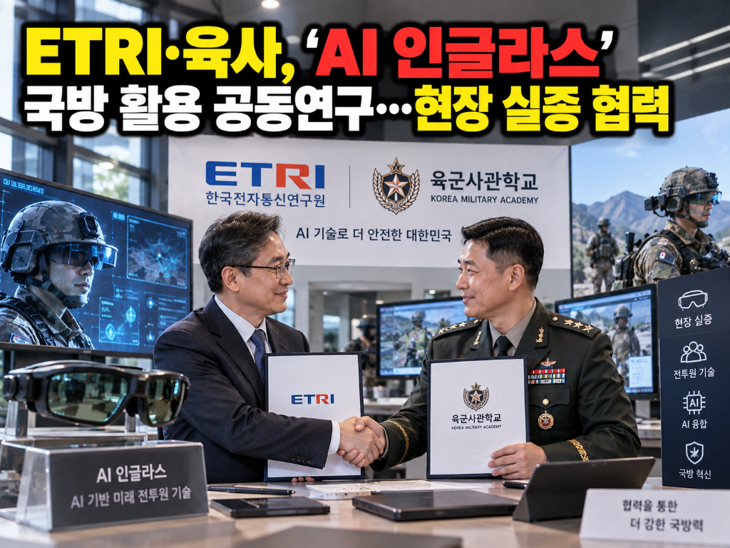 ETRI·육사, ‘AI 인글라스’ 국방 활용 공동연구…현장 …