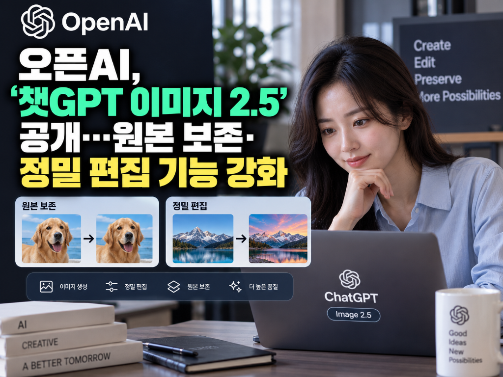 오픈AI, ‘챗GPT 이미지 2.5’ 공개…원본 보존·정밀 …