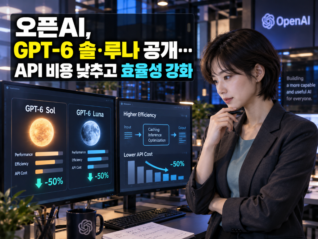 오픈AI, GPT-6 솔·루나 공개…API 비용 낮추고 효율…